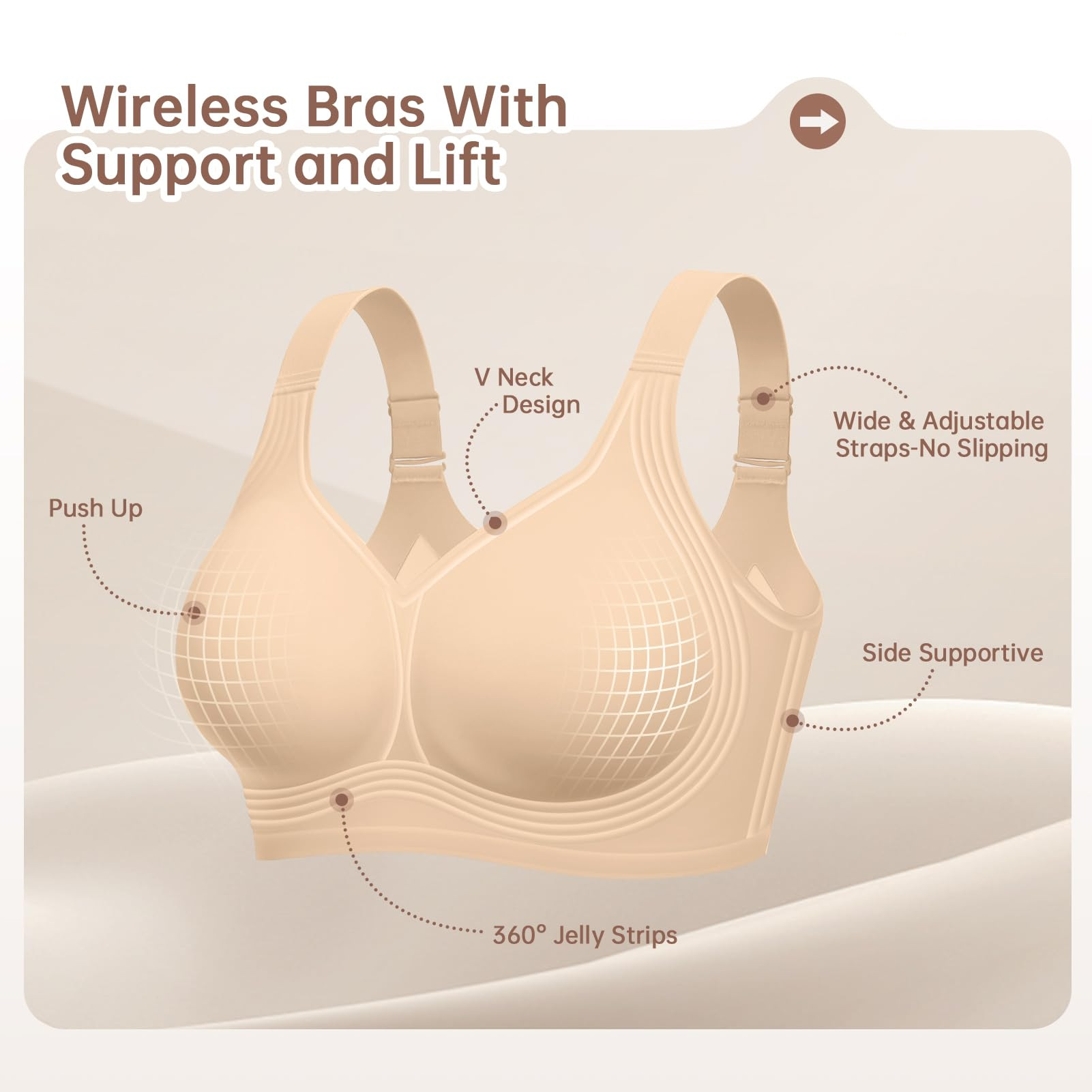 Plus Size Wireless Bra for Wom - Full Coverage Bra ulasan dan harga
